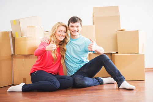Professional movers handling a moving truck in Storage Barnet